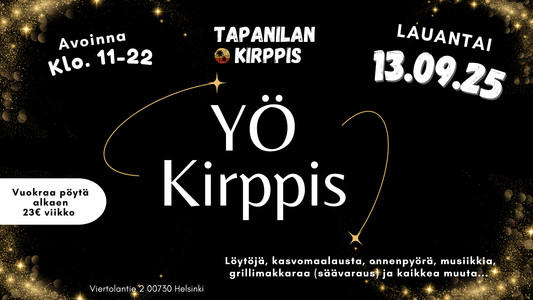 Yökirppis & Tapanilan Kirppiksen 2-vuotissynttärit 🎉